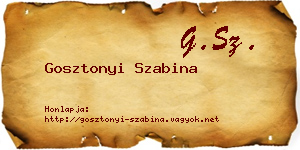 Gosztonyi Szabina névjegykártya